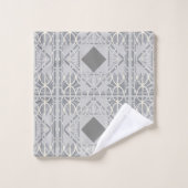 Ensemble de serviettes en diamant gris argenté (Gant de toilette)