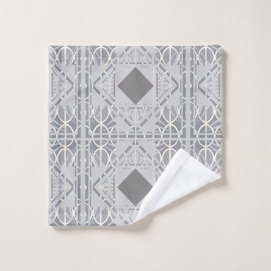 Ensemble de serviettes en diamant gris argenté (Gant de toilette)