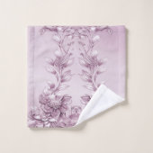 Ensemble de serviettes en feuillage rose (Gant de toilette)