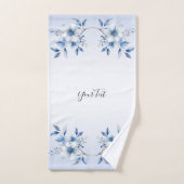 Ensemble de serviettes en fleurs bleu botanique (Serviette à main)