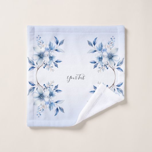 Ensemble de serviettes en fleurs bleu botanique (Gant de toilette)