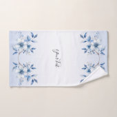 Ensemble de serviettes en fleurs bleu botanique (Serviette à main)
