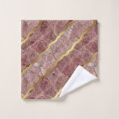 Ensemble de serviettes en marbre de luxe prune et (Gant de toilette)