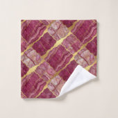 Ensemble de serviettes en marbre de luxe prune et (Gant de toilette)
