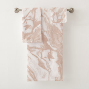 Ensemble de serviettes en marbre d'or Rose