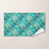 Ensemble de serviettes en marbre doré, turquoise e (Serviette à main)