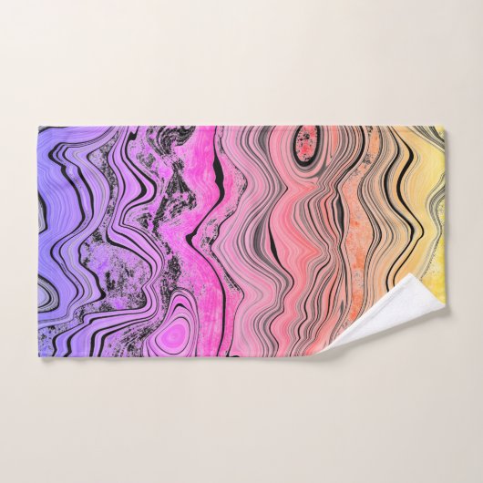 ENSEMBLE DE SERVIETTES EN MARBRE violet rose vif (Serviette à main)