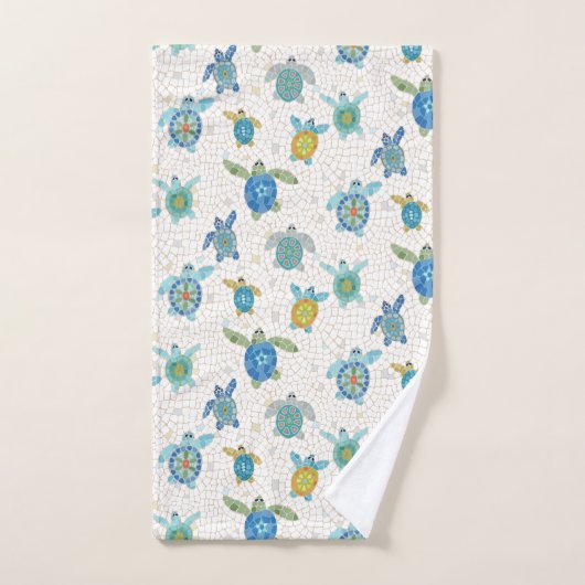 Ensemble de serviettes en mosaïque de course de to (Serviette à main)