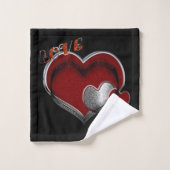 Ensemble de serviettes en noir magique Heart (Gant de toilette)