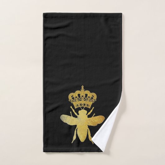Ensemble de serviettes en or et en noir QUEEN BEE (Serviette à main)