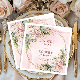 Ensemble de serviettes en papier rose chic pour ma