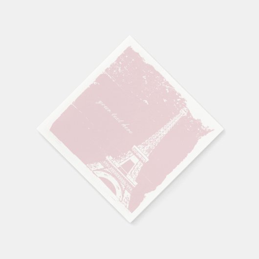 Ensemble de serviettes en papier tour Eiffel rose (Coin)