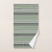 Ensemble de serviettes en rayures gris noir et ver (Serviette à main)