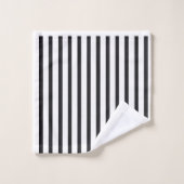 Ensemble de serviettes en rayures noir et blanc (Gant de toilette)