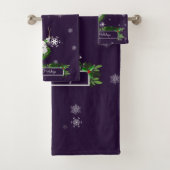 Ensemble de serviettes en rennes violet (En situation)