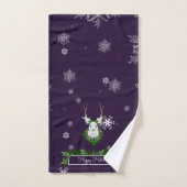 Ensemble de serviettes en rennes violet (Serviette à main)