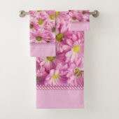 Ensemble de serviettes - Faisées de Gerbera rose (En situation)