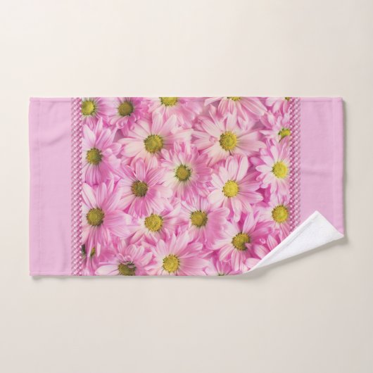 Ensemble de serviettes - Faisées de Gerbera rose (Serviette à main)