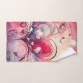 Ensemble de serviettes fantaisie coeurs rouges ble (Serviette à main)