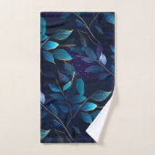 Ensemble de serviettes Feuilles bleu vif (Serviette à main)