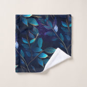 Ensemble de serviettes Feuilles bleu vif (Gant de toilette)