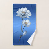 Ensemble de serviettes Fleurs aquarelle bleue (Serviette à main)