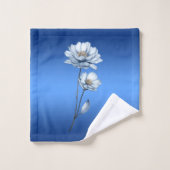 Ensemble de serviettes Fleurs aquarelle bleue (Gant de toilette)