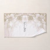 Ensemble de serviettes Fleurs Blanc Ivoire (Serviette à main)