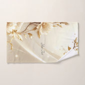 Ensemble de serviettes Fleurs Blanches et Dorées (Serviette à main)