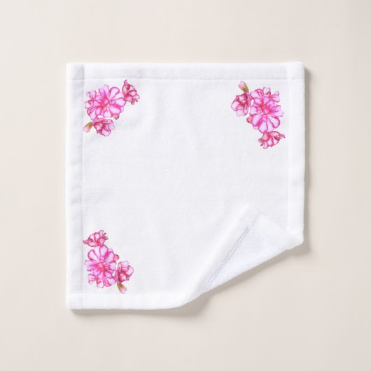 Ensemble de serviettes - fleurs de géranium rose (Gant de toilette)