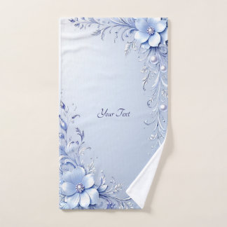 Ensemble de serviettes Fleurs Ornées Bleues avec P