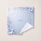 Ensemble de serviettes Fleurs Ornées Bleues avec P (Gant de toilette)