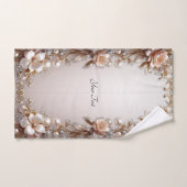 Ensemble de serviettes Fleurs Rose tendre et Blanc (Serviette à main)