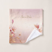 Ensemble de serviettes Floral Feuille Rose (Gant de toilette)