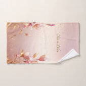 Ensemble de serviettes Floral Feuille Rose (Serviette à main)