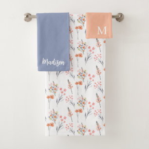 Ensemble de serviettes Floral Monogrammé