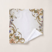 Ensemble de serviettes Floral Or Blanc (Gant de toilette)