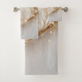 Ensemble de serviettes Floral Or Blanc (En situation)