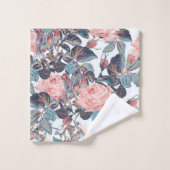  Ensemble de serviettes Floral Rose de corail (Gant de toilette)