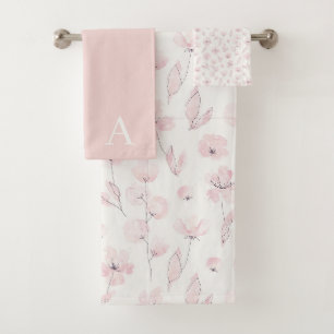 Ensemble de serviettes florales à aquarelle avec m