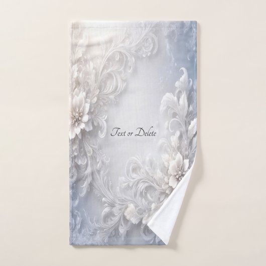 Ensemble de serviettes florales blanches (Serviette à main)