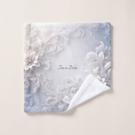 Ensemble de serviettes florales blanches (Gant de toilette)