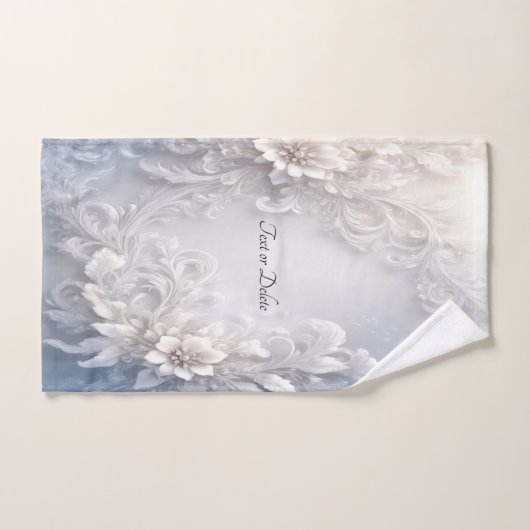 Ensemble de serviettes florales blanches (Serviette à main)