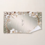 Ensemble de serviettes florales blanches ornées (Serviette à main)