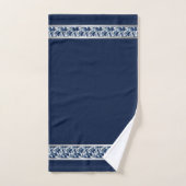 Ensemble de serviettes florales bleues chic (Serviette à main)