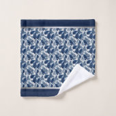 Ensemble de serviettes florales bleues chic (Gant de toilette)