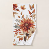 Ensemble de serviettes florales cuivre et brun aut (Serviette à main)