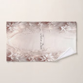 Ensemble de serviettes florales en ivoire blanc (Serviette à main)