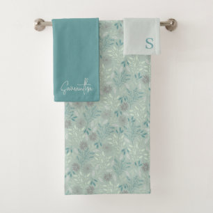 Ensemble de serviettes florales monogrammées