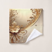 Ensemble de serviettes florales ornées dorées (Gant de toilette)